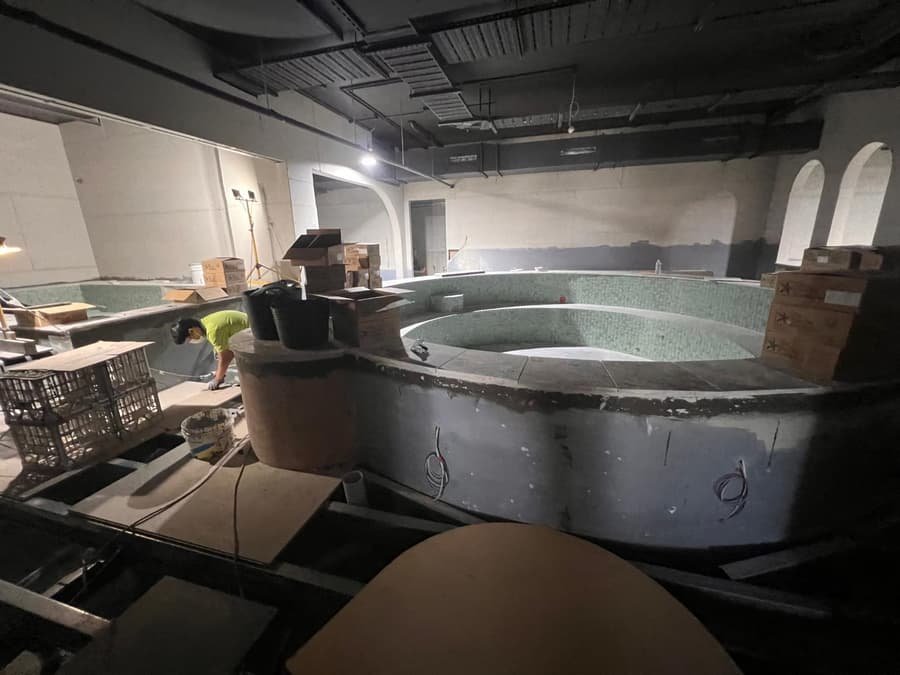 Commercial fitout site mid-construction ahead of a scheduled clean